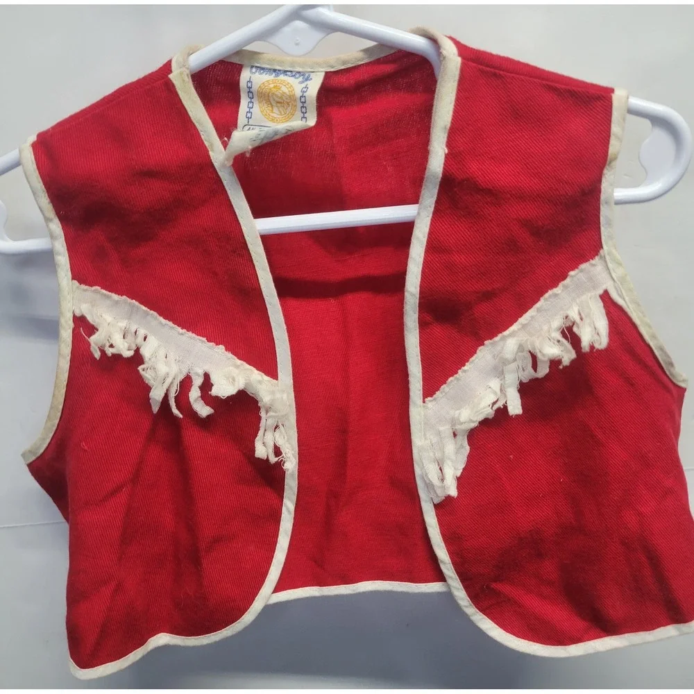 Vtg Pony‎ Boy 50s Kids Cowboy hat Vest skirt Western Outfit costume sz M Rare